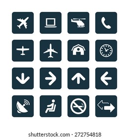 airport icons universal set for web and mobile