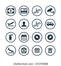 airport icons universal set for web and mobile