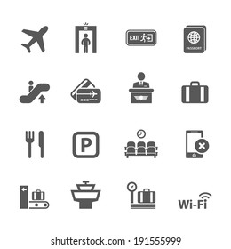 Airport Icons, Vector.