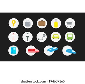 Airport icon-There are fourteen kind icons about airport. 