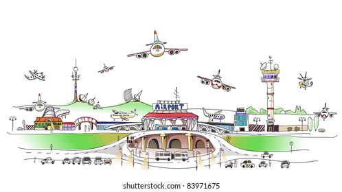 airport illustration