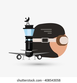 airport illustration design, editable vector