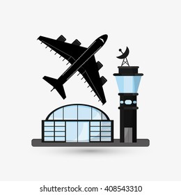 airport illustration design, editable vector