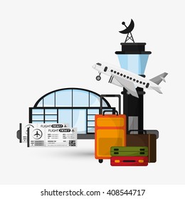 airport illustration design, editable vector