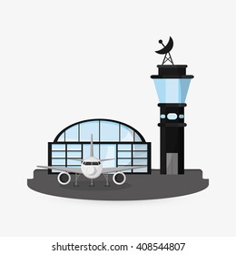 airport illustration design, editable vector
