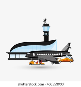 airport illustration design, editable vector