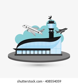 airport illustration design, editable vector