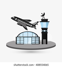 airport illustration design, editable vector
