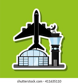airport illustration design, editable vector