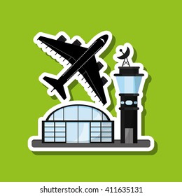 airport illustration design, editable vector
