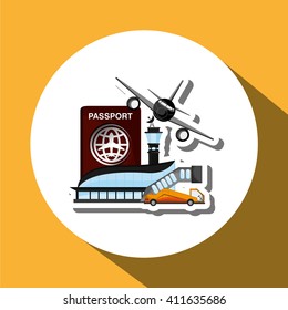 airport illustration design, editable vector