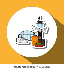 airport illustration design, editable vector