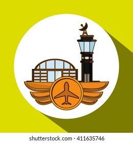 airport illustration design, editable vector