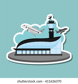 airport illustration design, editable vector