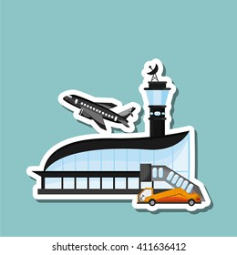 airport illustration design, editable vector