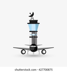 airport illustration design, editable vector