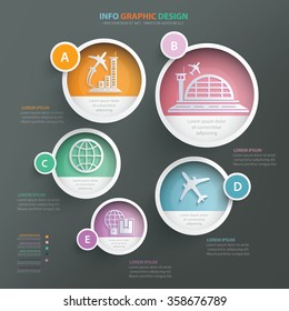 Airport info graphic design.clean vector