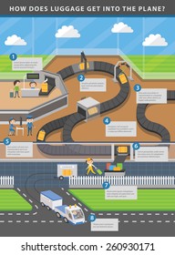 Airport infographic about luggage carousel vector with description