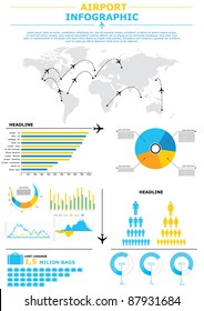 Airport infographic vector