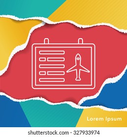 airport information board line icon
