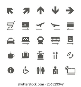 Airport information signs isolated on white