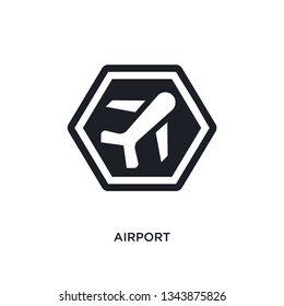 airport isolated icon. simple element illustration from signs concept icons. airport editable logo sign symbol design on white background. can be use for web and mobile