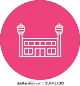 Imagen vectorial de icono de círculo de línea de aeropuerto. También se puede usar para aplicaciones web, aplicaciones móviles y medios impresos.
