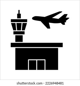 Airport line icon. Flight, terminal building, airline. Travel concept. Vector illustration on white background.