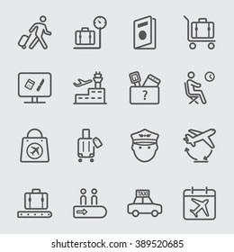 Airport Line Icon Set 1