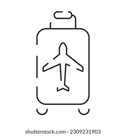 Airport Line Icon and Symbol, Plane, Transportation, Sign, Object. Summer travel or transport and flight airplane