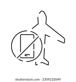 Airport Line Icon and Symbol, Plane, Transportation, Sign, Object. Summer travel or transport and flight airplane