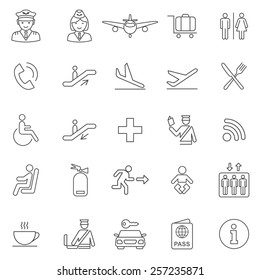 Airport   line icons set.Vector