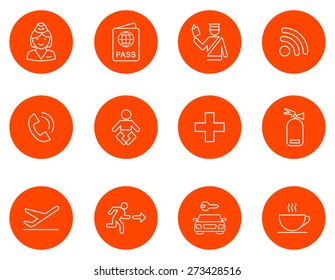 Airport line icons set.Vector