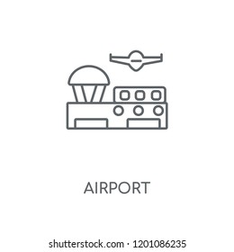 Airport linear icon. Airport concept stroke symbol design. Thin graphic elements vector illustration, outline pattern on a white background, eps 10.