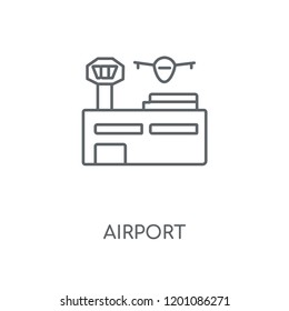 Airport linear icon. Airport concept stroke symbol design. Thin graphic elements vector illustration, outline pattern on a white background, eps 10.