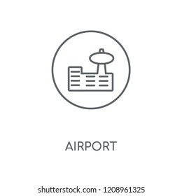 Airport linear icon. Airport concept stroke symbol design. Thin graphic elements vector illustration, outline pattern on a white background, eps 10.