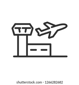 airport. linear icon. Line with editable stroke