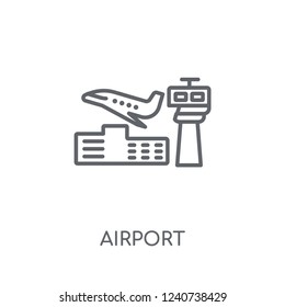 Airport linear icon. Modern outline Airport logo concept on white background from Architecture and Travel collection. Suitable for use on web apps, mobile apps and print media.
