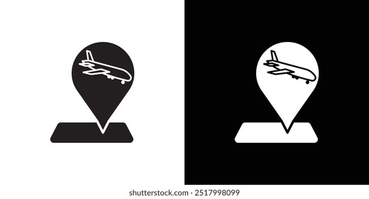 Airport location icon Thin line flat illustration