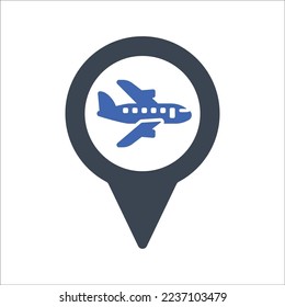 Airport location icon, Vector Graphics