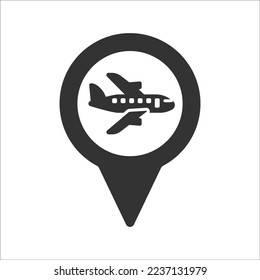 Airport location icon, Vector Graphics