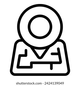 Airport location map icon outline vector. Gear plane. Vacation card flight