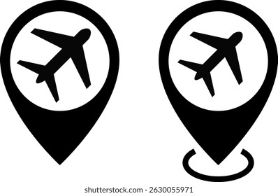 airport location sign. map pointer.  travel location. Location Pointer Shape. representing travels
