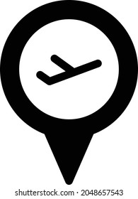 icono plano del vector de ubicación del aeropuerto