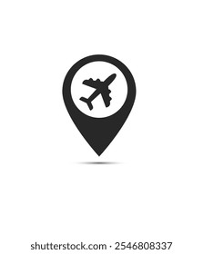 Airport Location Vector Glyph Icon stock illustration