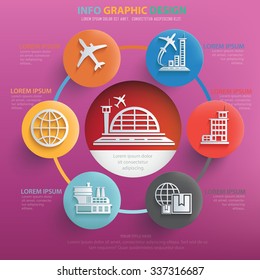 
Airport and logistic info graphic design,vector