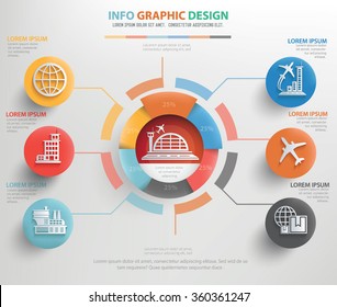 
Airport And Logistic Info Graphic Design,vector