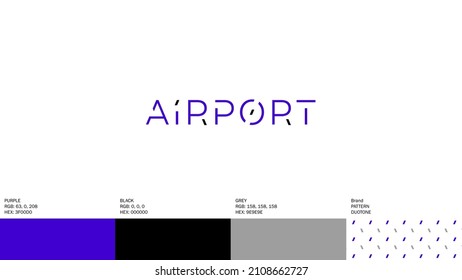 airport logotype company trademark visual identity elements with pattern and motif