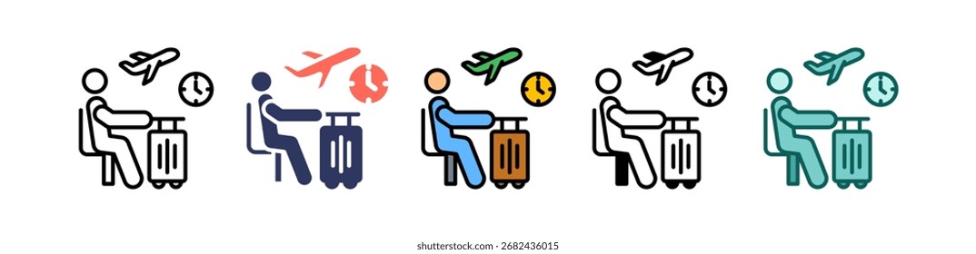 Icono de la sala VIP del aeropuerto Ilustración vectorial múltiple