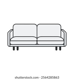 Airport lounge sofa vector icon . couch or armchair symbol.